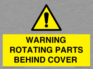 WARNING ROTATING PARTS BEHIND COVER